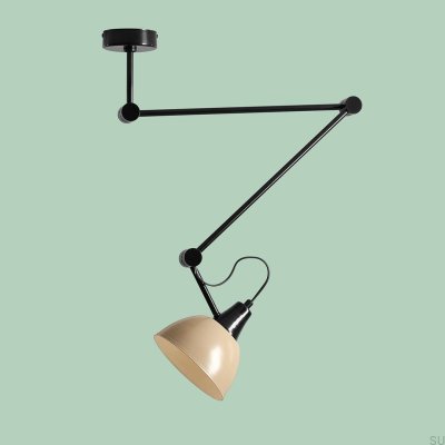 Deckenleuchte Aida aus glänzendem Metall in Beige