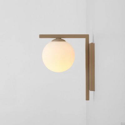Wandleuchte Zac aus Metall in Beige