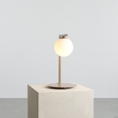 Schreibtischlampe Zac aus Metall in Beige