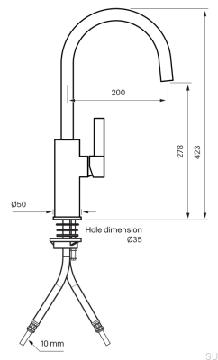 ARM180 Küchenarmatur aus Messing und Schwarzplatin