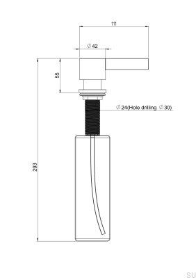 Seifenspender ARM228 Messing Nickel Gebürstet