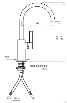 ARM380 Küchenarmatur aus Messing und Schwarzplatin