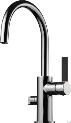 Küchenarmatur mit Spülmaschinenventil ARM384 Messing Silber Chrom mit Schwarz