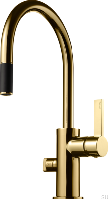 Küchenarmatur mit ausziehbarem Auslauf und Spülmaschinenventil ARM385 Messing Honiggold