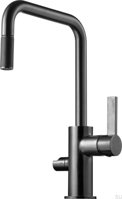 ARM587 Küchenarmatur aus Messing und gebürstetem Chrom in Schwarz