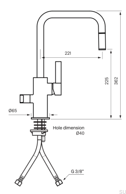 ARM587 Küchenarmatur aus Messing, mattschwarz