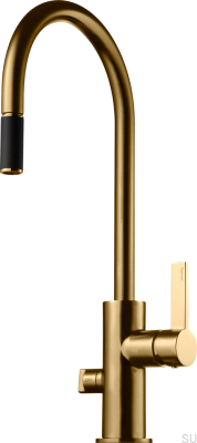 Küchenarmatur mit Spülmaschinenventil ARM885 Messing Honiggold gebürstet
