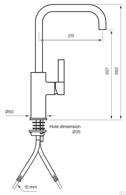 ARM980 Küchenarmatur aus Messing und Schwarzplatin