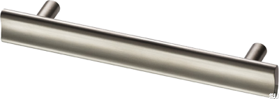 Bean 128 länglicher Möbelgriff, Messing, Nickel gebürstet