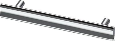 Bean 128 länglicher Möbelgriff, Messing, Silber, Chrom