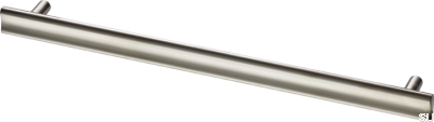 Bean 288 länglicher Möbelgriff, Messing, Nickel gebürstet