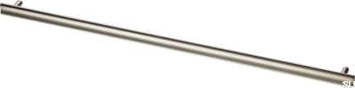 Bean 556 länglicher Möbelgriff, Messing, Nickel gebürstet