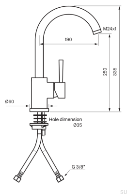 EVO180 Küchenarmatur, Messing, Honiggold, Gebürstet