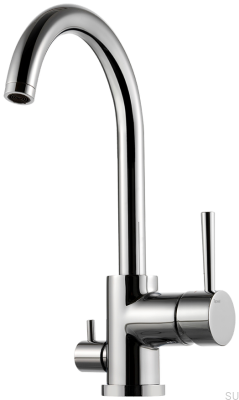 Küchenarmatur mit Spülmaschinenventil EVO184 Messing Silber Chrom