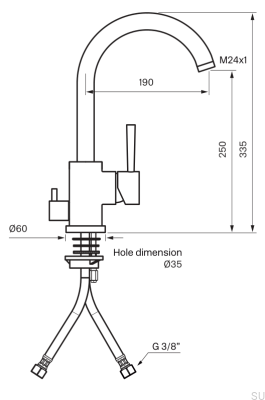 Küchenarmatur mit Spülmaschinenventil EVO184 Messing Graphit