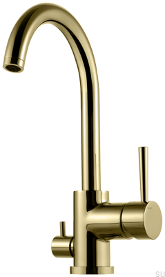 Küchenarmatur mit Spülmaschinenventil EVO184 Messing Honiggold