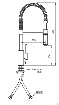 Küchenarmatur mit Spülmaschinenventil EVO186 Messing Silber Chrom