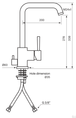 Küchenarmatur mit Spülmaschinenventil EVO984 Messing Silber Chrom