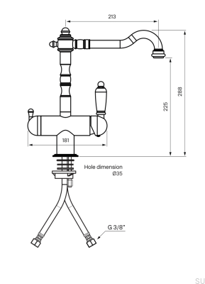 Küchenarmatur mit Spülmaschinenventil FME184 Messing Silber Chrom
