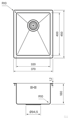 Küchenspüle 3040 Stahl Braun PVD