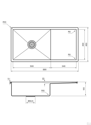 Küchenspüle 8140 Stahl Braun PVD