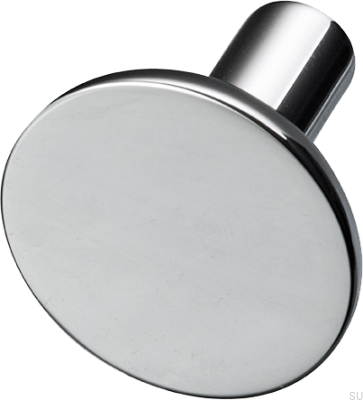 Möbelknopf Pastille 30, Messing, Silber, Chrom