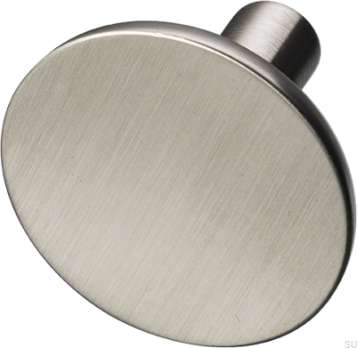 Möbelknopf Pastille 37, Messing, Nickel gebürstet
