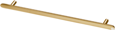 Pastille 256 länglicher Möbelgriff, Messing poliert, unlackiert
