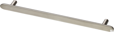 Pastille L 256 länglicher Möbelgriff, Messing, vernickelt, gebürstet
