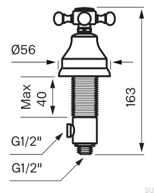Spülmaschinenventil für Spülbeckeneinbau VLV284 Messing poliert unlackiert