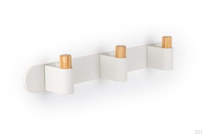Casey Rack 340 Wandhalter Aluminium Weiß mit Eichenholz