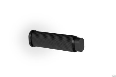 Brooklyn Wall 23 Türstopper aus gebürstetem Aluminium, schwarz, zur Wandmontage