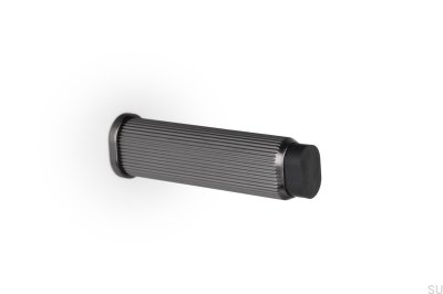 Brooklyn Wall 23 Türstopper aus Aluminium und Titan zur Wandmontage, Schwarz