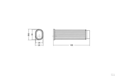 Brooklyn Wall 23 Türstopper aus Aluminium und Titan zur Wandmontage, Schwarz
