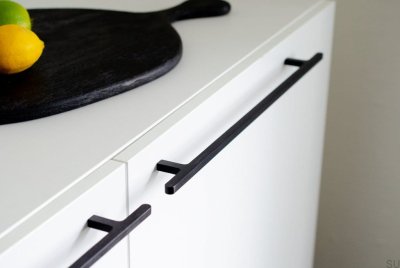 Flat Line 430 Länglicher Möbelgriff aus schwarzem Aluminium