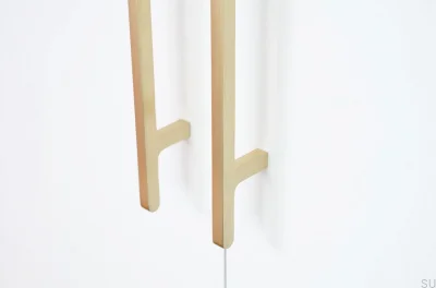 Flat Line 430 länglicher Möbelgriff, Messing gebürstet, unlackiert