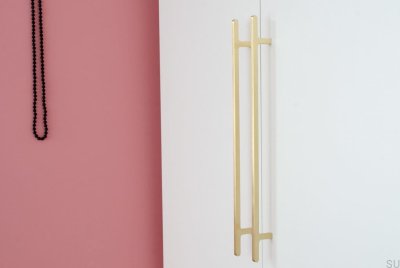 Flat Line 430 länglicher Möbelgriff, Messing gebürstet, unlackiert