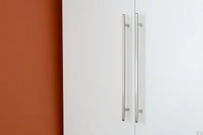 Länglicher Möbelgriff Flat Line 430 aus gebürstetem Stahl