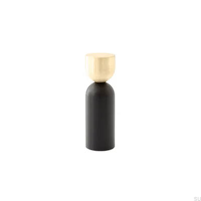 Kokeshi Mix 1856 Wandaufhänger, gebürstetes Messing, unlackiert mit schwarzem Aluminium