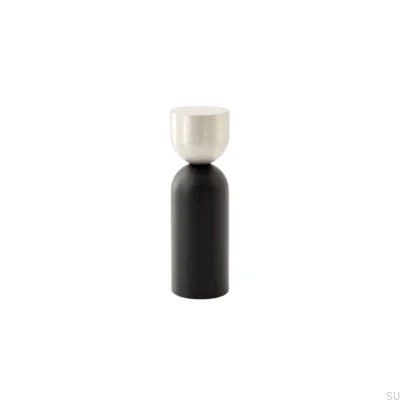 Kokeshi Mix 1856 Wandaufhänger, gebürsteter Stahl mit schwarzem Aluminium