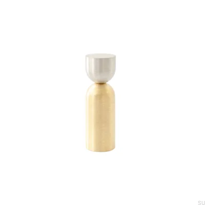 Kokeshi Mix 1856 Wandaufhänger aus gebürstetem Stahl und gebürstetem Messing, unbemalt
