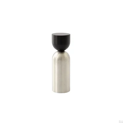 Kokeshi Mix 1856 Wandaufhänger, schwarzes Aluminium mit gebürstetem Stahl