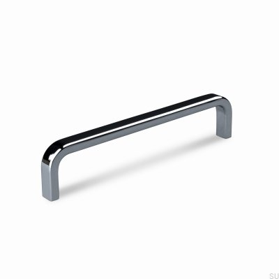 Positano 128 länglicher Möbelgriff, Metall Silber Chrom Poliert