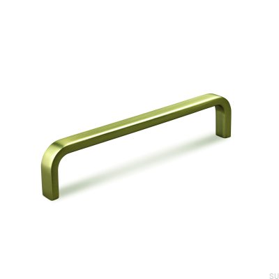 Positano 128 Länglicher Möbelgriff aus gebürstetem Metall in Gold