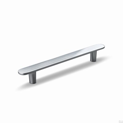 Cesano 128 länglicher Möbelgriff, gebürstetes Silbermetall