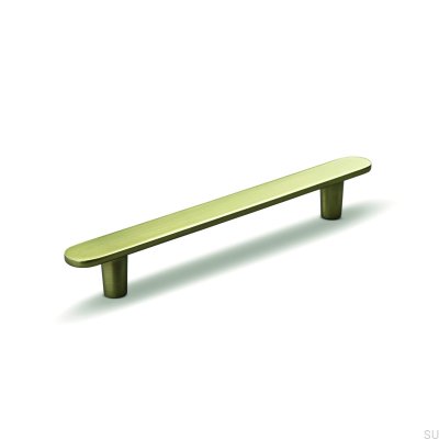 Cesano 128 länglicher Möbelgriff, gebürstetes Goldmetall