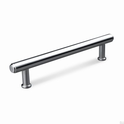 Matera 128 Metall gebürstetes Silber Länglicher Möbelgriff