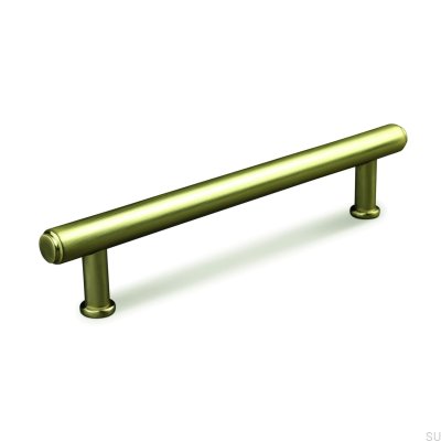Matera 128 Länglicher Möbelgriff aus gebürstetem Metall in Gold