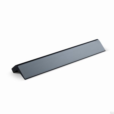 Lido 128 länglicher Möbelgriff, Aluminium, mattschwarz