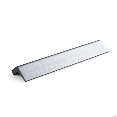 Lido 128 länglicher Möbelgriff, gebürstetes Silberaluminium